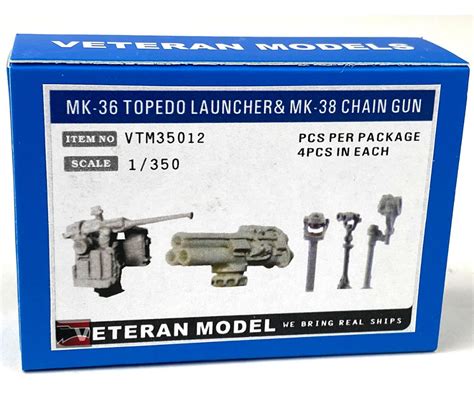 1350 Veteran Models Mk 36 Torpedo Launcherand Mk 38 Chain Gun