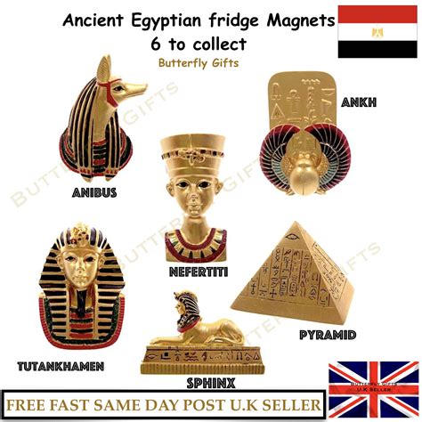 Egyptian Magnets Ancient Egypt Symbols Fridge Magnets Tutankhamun 6 To