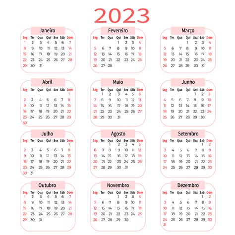 2023 Portugese Nieuwjaarskalender Roze Eenvoudig 2023 Kalender