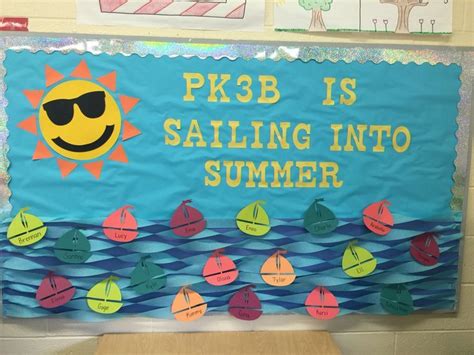 A Bulletin Board That Says Pksb Is Sailing Into Summer