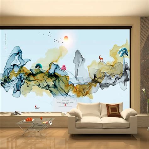 Chinese Abstract Painting Photo Wallpapers Murals Landscapes 3d Walls