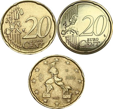 Coins Catalog List Of Coins For Euro 2002 20 Euro Cent Italy