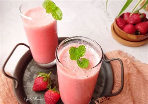 Resep Jus Strawberry Oleh Ge Adhian Cookpad