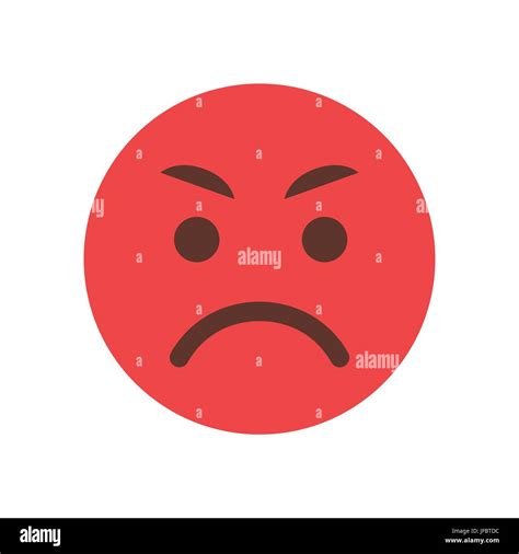 Red Angry Cartoon Face Emoji People Emotion Icon Stock Vector Image