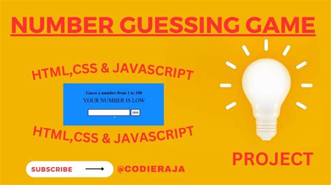 How To Make Number Guessing Game Using Html CSS JavaScript HTML CSS JAVASCRIPT Project YouTube