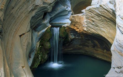 Waterfall In Hamersley Gorge Karijini National Park Wallpaper Travel