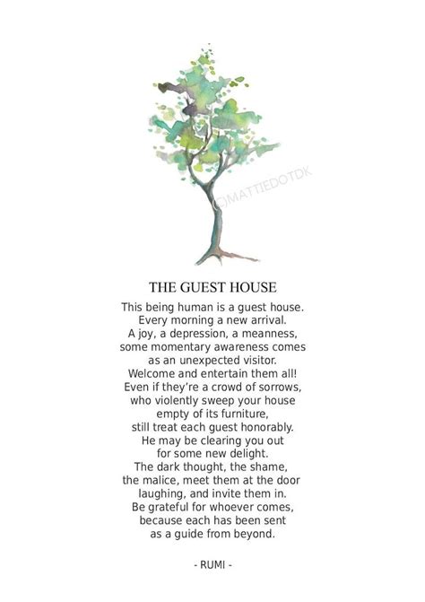 The Guest House Rumi Poem Something To Live By Reminder Etsy Love