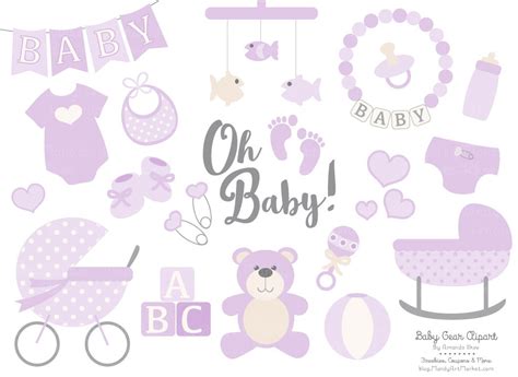 Vector Baby Clipart In Lavender Custom Designed Illustrations