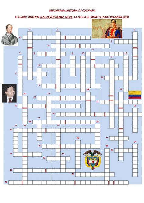 Ejercicio De Crucigrama Historia De Colombia Crossword Puzzle Crossword