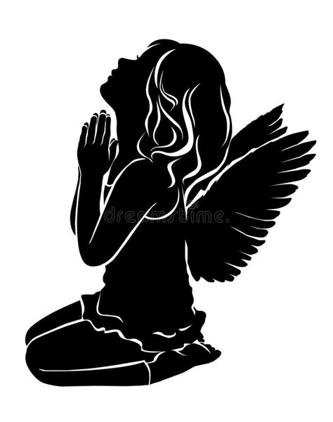 Kneeling Female Angel Silhouette Angel Kneeling Angel Kneeling Next To