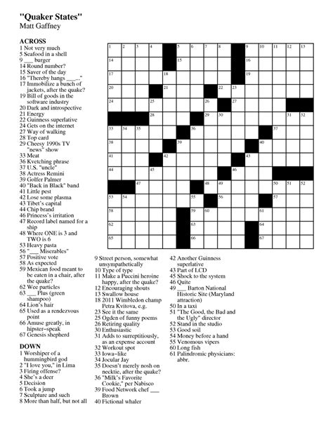 Free Printable Crossword Puzzles For High School Students Printable