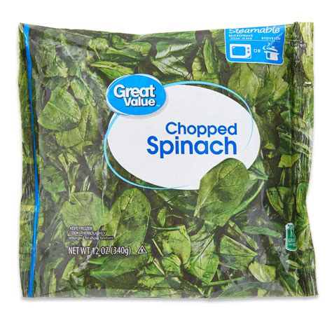 Great Value Chopped Spinach 12 Oz Frozen