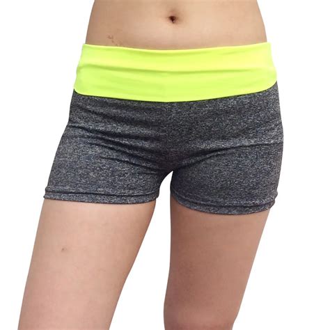 Fitness Clothing Women Patchwork Sports Shorts Gym Workout Waistband