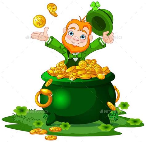leprechaun and pot of gold leprechaun pot of gold saint patricks day art