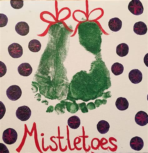 Mistletoes Footprint Crafts Christmas Mistletoe