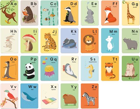 Arbeitsblätter und übungen zum alphabet, 1. ABC Karten - Vierundfünfzig Illustration | Abc poster ...
