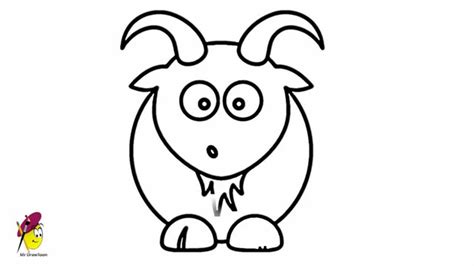 Goat Cartoon Easy Drawing How To Draw A Goat Youtube