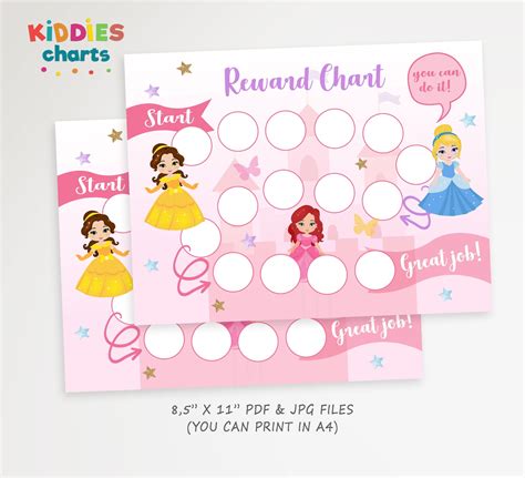 Princess Toddler Chart Printable Behavior Chart Instant Etsy