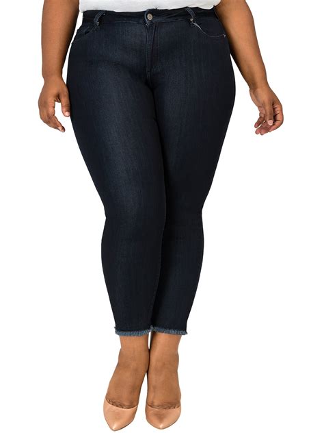 Poetic Justice Plus Size Womens Curvy Fit Dark Vintage Wash Cropped