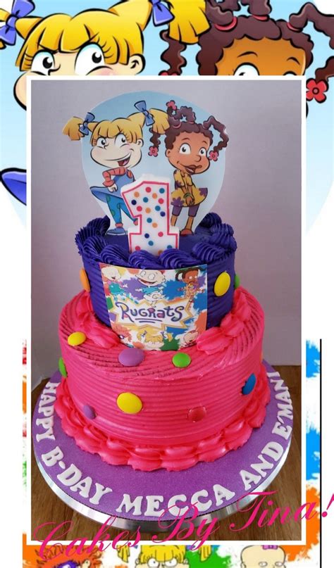 Angelica And Susis Two Tier Rugrats Cake Baby Birthday Birthday Ideas