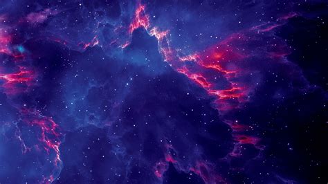 Download Wallpaper 1366x768 Starry And Cloudy Cosmos Galaxy Clouds