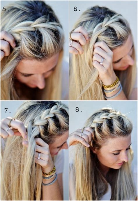 Wright suggests using your fingers to spread open the braid by tugging at each weave on the braid. DIY Half Up Side French Braid Hairstyle - Simple-to-Follow ...