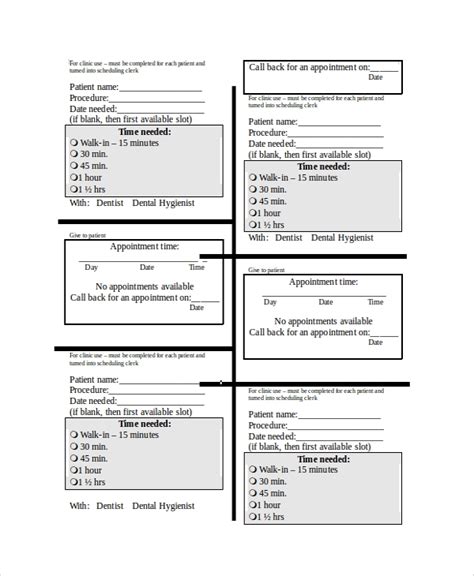 Free 7 Sample Appointment Slip Templates In Pdf Ms Word