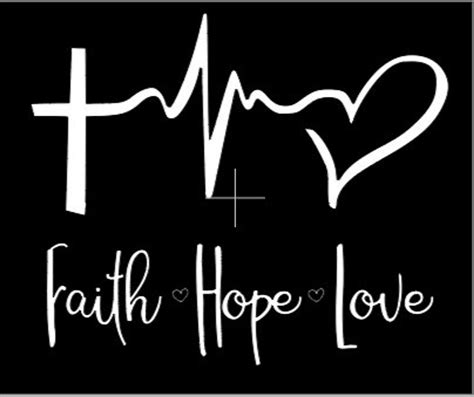 Faith Hope Love Heartbeat Decal Car Decal Laptop Decal Etsy