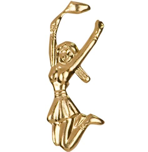 Cheerleader Pin With Bright Gold Finish And Butterfly Clutch Back Pin
