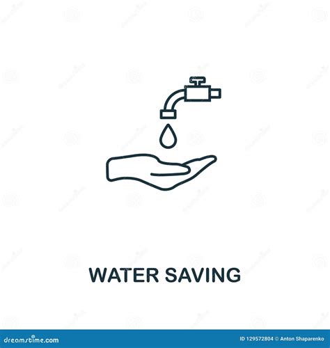 Water Saving Icon Outline Style Premium Pictogram Design From Power