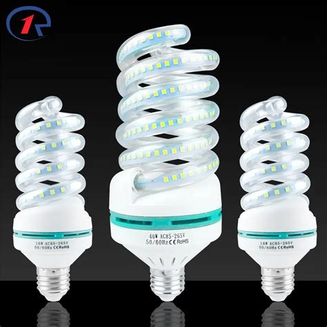 Zjright E27 Energy Saving Spiral 5w 9w 16w 24w 40w Led Lights Lamps