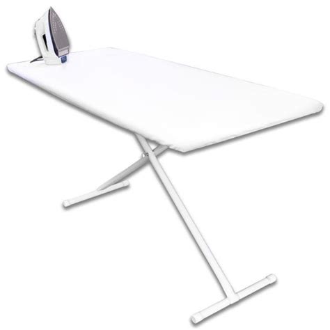 A White Ironing Board With An Iron On It