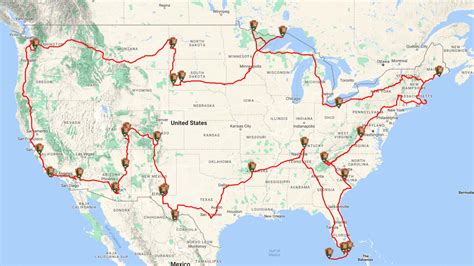 Map Shows The Ultimate Us National Park Road Trip National Park Road