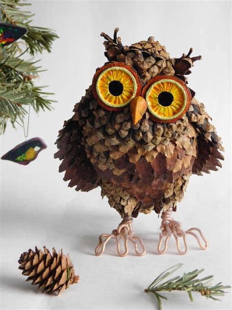 Owl From Cones Of Conifers Pine Cones T Interior Design