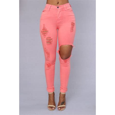 Glistening Jeans Coral 15 Liked On Polyvore Featuring Jeans Pants