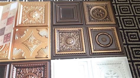 Custom square foldscapes are a new concept in graphic drop ceiling tiles. Miniature Samples - Faux Tin Ceiling Tiles - YouTube