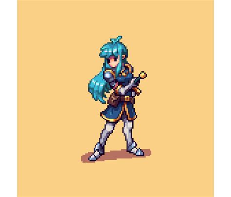 Pixel Female Knight Arte Em Pixels Personagens Pixel Arte