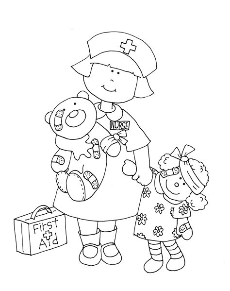 Nurse Coloring Pages For Preschool At Free Printable