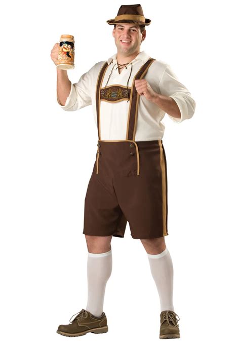 Plus Size Mens Bavarian Guy Costume German Oktoberfest Beer Fancy
