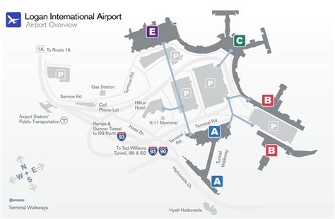Logan Airport Terminal B Map Verjaardag Vrouw 2020