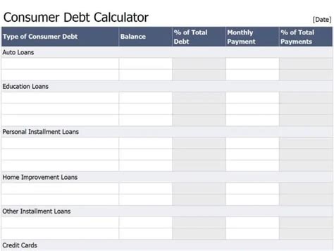 10 Sample Debt Calculator Excel Templates Excel Templates