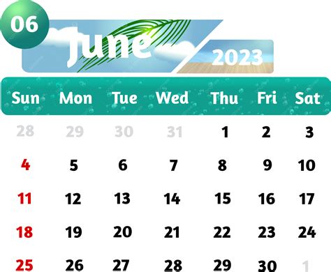 Mavi Sezon Teması Ile Haziran 2023 Takvimi Haziran 2023 Takvim 2023