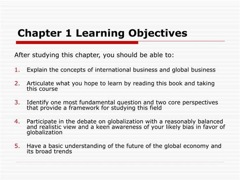 Ppt Chapter 1 Learning Objectives Powerpoint Presentation Free