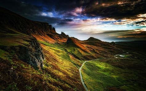 Download Wallpapers Scotland 4k Symmer Mountains Road Beautiful