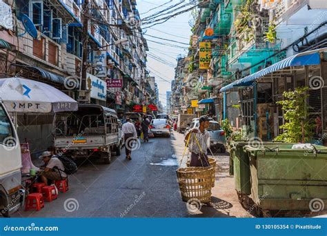 Yangon In Myanmar Editorial Stock Image Image Of City 130105354