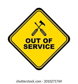 Out Service Sign On White Background Stock Vector Royalty Free