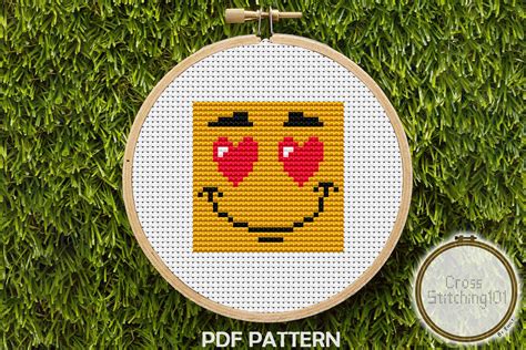 Emoji Smile Modern Cross Stitch Pattern Graphic By Crossstitching101
