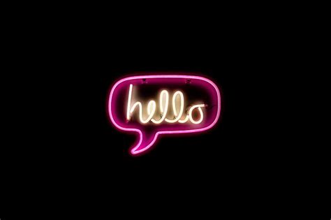 Hd Wallpaper Hello Neon Inscription Text Wallpaper Flare