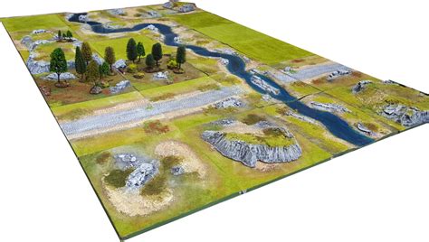 6x4 Modular Painted Terrain Board For Wargames And Rpgs