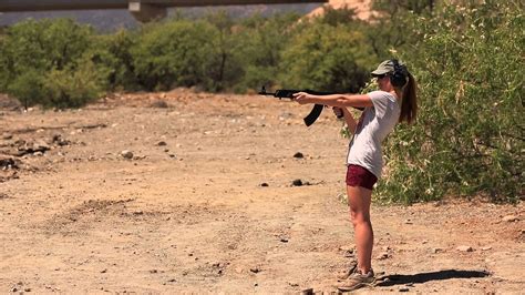 Hot Chick Shoots Ak 47 Assault Rifle Youtube
